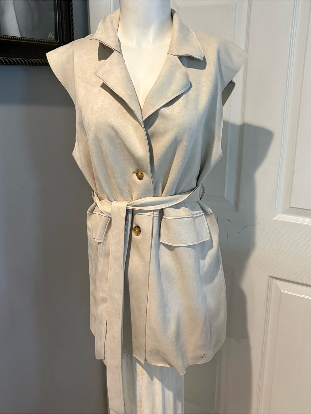 Made and bought in Italy PrimaDonna Pant Suit Faux Suede Beige S/M